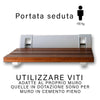 Sedile a parete per doccia in legno Teak e alluminio color argento