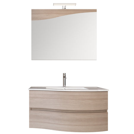 Mobile bagno sospeso 90cm legno olmo terra Mood-762
