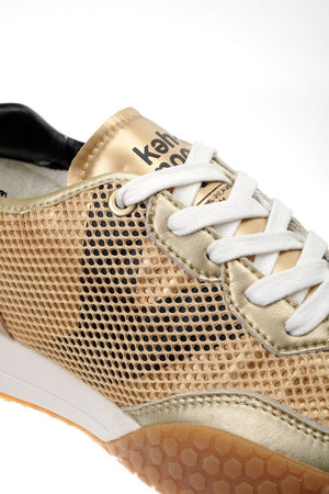 Kehnoo sneakers donna vintage gold black KW9763