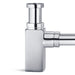Sifone estetico quadrato per lavandino bagno cromato ispezionabile