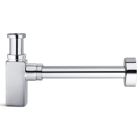 Sifone estetico quadrato per lavandino bagno cromato ispezionabile