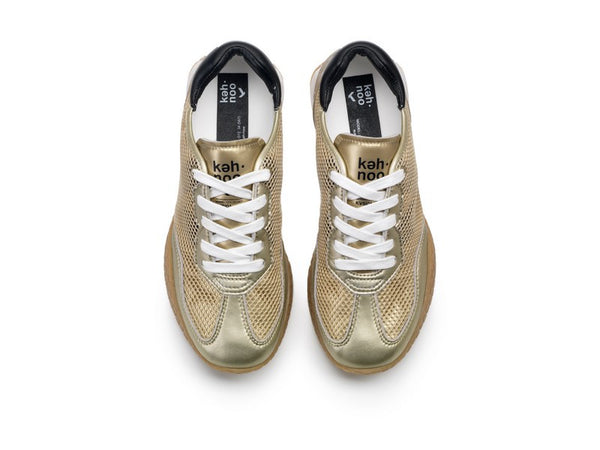 Kehnoo sneakers donna vintage gold black KW9763