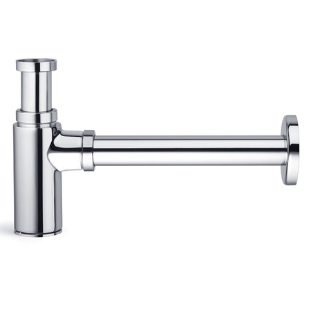 Sifone estetico tondo per lavandino bagno cromato ispezionabile