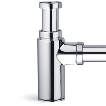 Sifone estetico tondo per lavandino bagno cromato ispezionabile