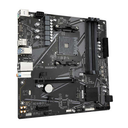 Gigabyte B550M K - 1.0 - scheda madre - micro ATX - Socket AM4 - chipset AMD B550 - USB 3.2 Gen 1 - Gigabit LAN - grafica integrata (CPU richiesta)