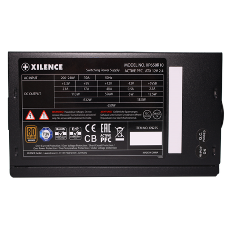 Xilence Gaming Bronze Series XP650R10 alimentatore per computer 650 W 20+4 pin ATX ATX Nero, Rosso (XILENCE XP650R10 Gaming Series 650W PC)