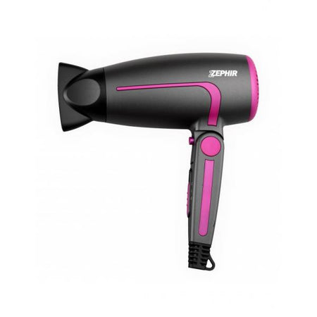 Zephir Asciugacapelli Con Manico Pieghevole 1600w Grigio/fucsia Zhb1600