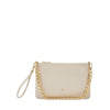 Frau pochette in pelle col. crema con catena B401