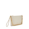 Frau pochette in pelle col. crema con catena B401