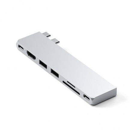 Satechi ST-HUCPHSS replicatore di porte e docking station per laptop USB 3.2 Gen 2 [3.1 Gen 2] Type-C Argento (Satechi USB-C Pro Hub Slim - Silver)