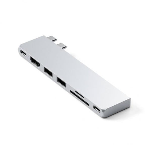 Satechi ST-HUCPHSS replicatore di porte e docking station per laptop USB 3.2 Gen 2 [3.1 Gen 2] Type-C Argento (Satechi USB-C Pro Hub Slim - Silver)