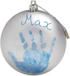 Pallina Di Natale Decorazione Natalizia Per Albero Con Kit Impronta Calco Mano