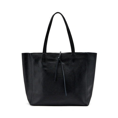 Frau borsa morbida in pelle bottolata nero B402