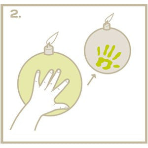 Pallina Di Natale Decorazione Natalizia Per Albero Con Kit Impronta Calco Mano