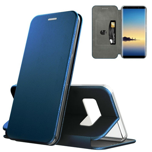 book magnetica s20  ultra con porta carte di credito blu