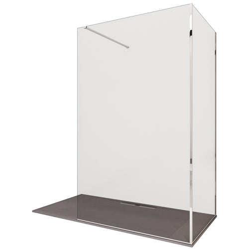 Parete doccia walk-in due lati trasparente senza profili H195 8mm OSIRIDE