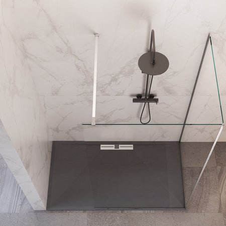 Parete doccia walk-in due lati trasparente senza profili H195 8mm OSIRIDE