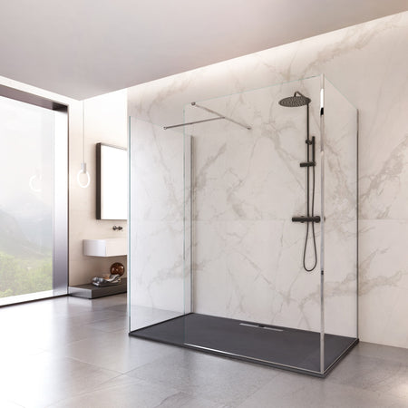 Box doccia tre lati accesso libero senza profili H195 8mm OSIRIDE