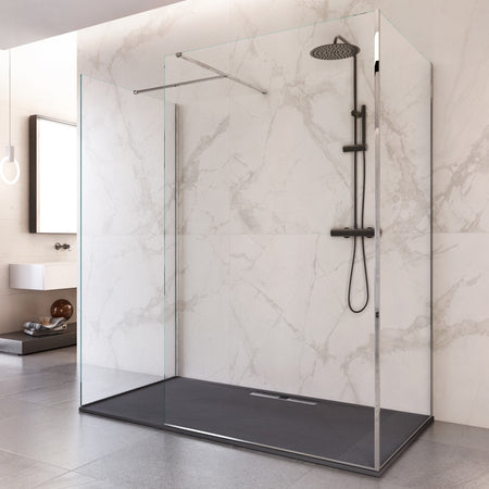 Box doccia tre lati accesso libero senza profili H195 8mm OSIRIDE