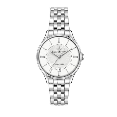 Orologio LUCIEN ROCHAT donna Charme data acciaio / bianco