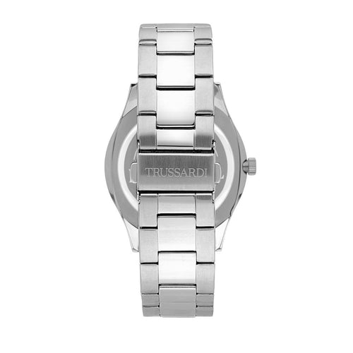 Orologio TRUSSARDI uomo T-logo datario acciaio / nero