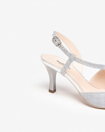 Nero Giardini slingback in tessuto glitter ghiaccio E307010DE705