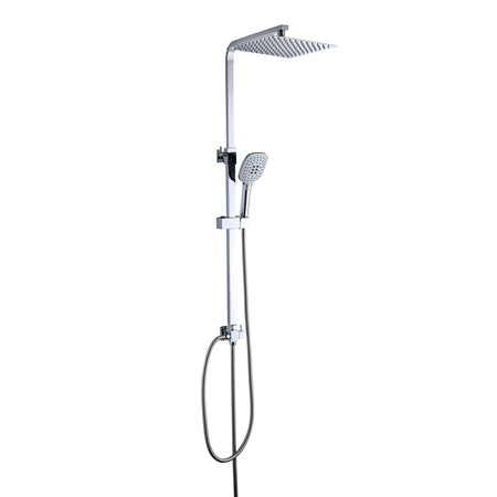 Saliscendi doccia quadrato con doccetta e soffione 30x30 inox - JULIE