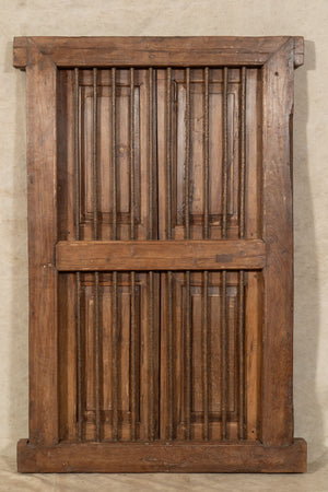 Biscottini Biscottini Finestra Antica Legno Teak Massello Ferro Grata 107x12x150 Pezzo