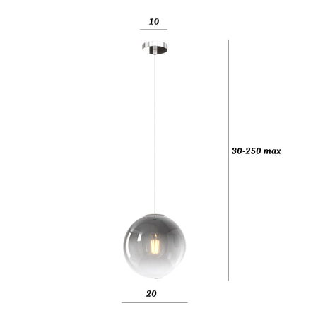 Lampadario moderno Top Light BIG ECLIPSE 1194 BI S20 FU E27 LED vetro soffiato lampada soffitto sfera globo