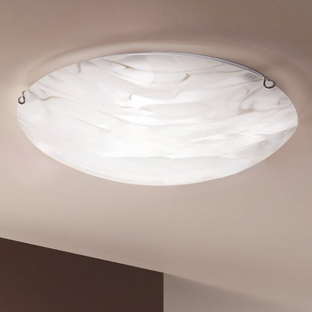 Plafoniera moderna DUE P STORM 2703 PLG E27 LED lampada soffitto vetro effetto marmo