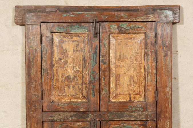 Biscottini Biscottini Finestra Antica Legno Teak Massello Grata Telaio 100x10x158 Recup.