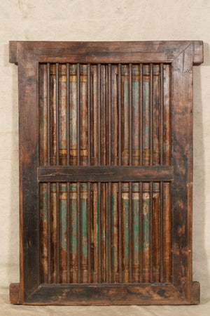 Biscottini Biscottini Finestra Antica Legno Teak Massello Grata Telaio 100x10x158 Recup.