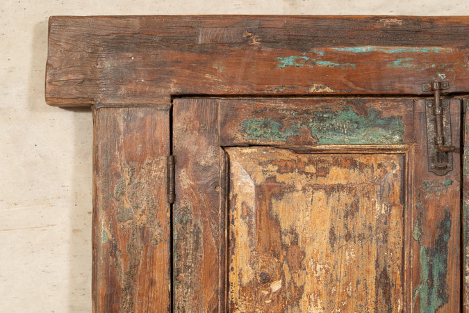 Biscottini Biscottini Finestra Antica Legno Teak Massello Grata Telaio 100x10x158 Recup.