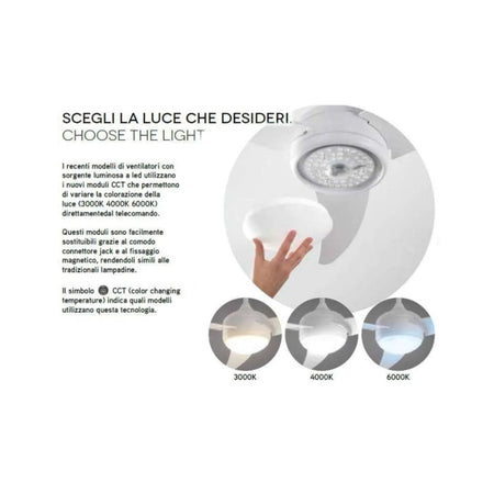 Ventilatore classico Perenz PEGASO 7183 N CT LED metallo acrilico plafoniera