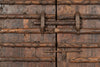 Biscottini Porta portone in legno massello e ferro da interno o da esterno vecchia e antica medievale scorrevole