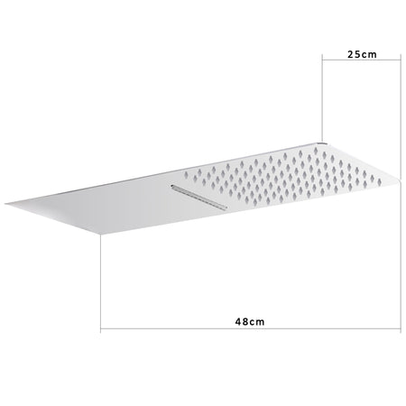 Soffione doccia a parete con cascata acciaio inox 304 | AZÙ