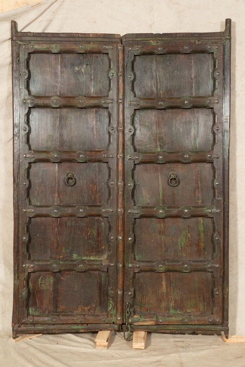Biscottini Porta portone in legno massello e ferro da interno o da esterno vecchia e antica medievale scorrevole