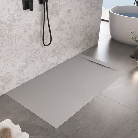 Piatto doccia in marmoresina Grigio Chiaro effetto pietra cemento VINCENT