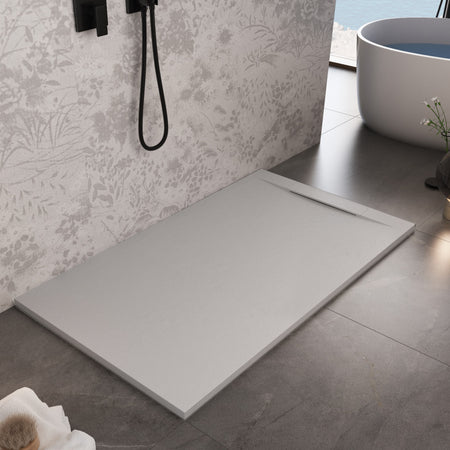 Piatto doccia in marmoresina Grigio Chiaro effetto pietra cemento VINCENT