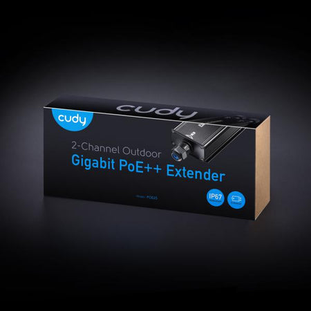 Extender Ripetitore PoE Gigabit da Esterno IP67 a 2 Canali, POE25