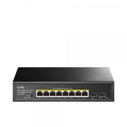 Switch Gigabit PoE+ 8 Porte con 2 slot SFP Gigabit, GS1008PS2