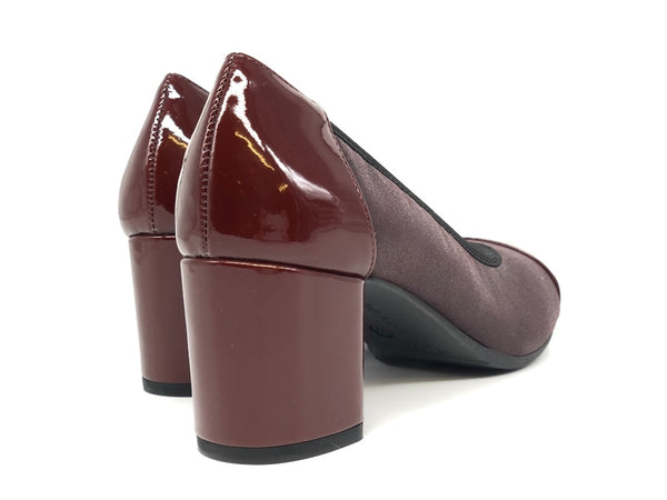 GRUNLAND Décolleté in pelle e plantare in memory CACI bordò