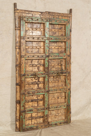 Biscottini Porta portone in legno massello e ferro da interno o da esterno vecchia e antica medievale scorrevole