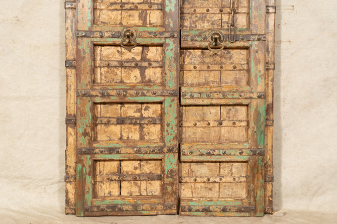 Biscottini Porta portone in legno massello e ferro da interno o da esterno vecchia e antica medievale scorrevole