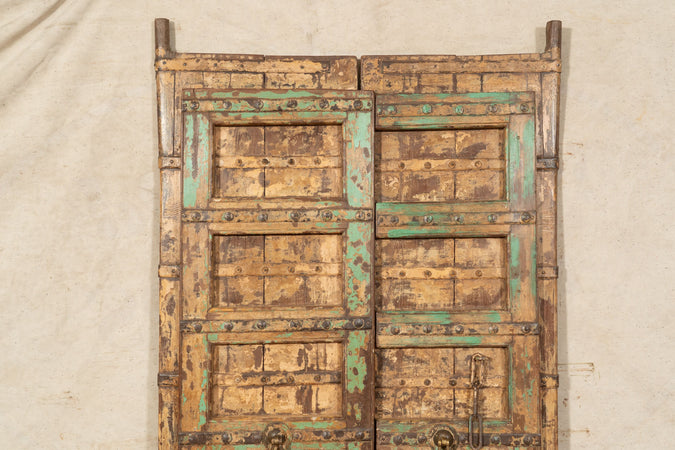 Biscottini Porta portone in legno massello e ferro da interno o da esterno vecchia e antica medievale scorrevole