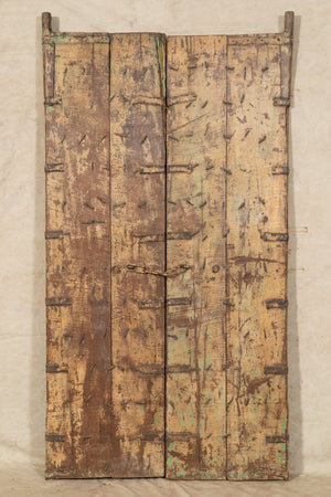 Biscottini Porta portone in legno massello e ferro da interno o da esterno vecchia e antica medievale scorrevole