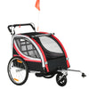 Rimorchio Bici Bambini 2in1 Cinture Freno di Sicurezza Telaio Acciaio e Copertura