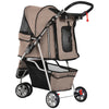 Passeggino per Cani Pieghevole con Tettuccio Cestino 75x45x97cm Marrone