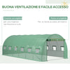 Telo per Serra in PE 12 Finestre Porta Avvolgibile e Bordi Interrati 6x3 H2mt Verde