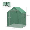 Telo Copertura per Serra in PE con Porta a Cerniera e Finestre 140x143 H190cm Verde